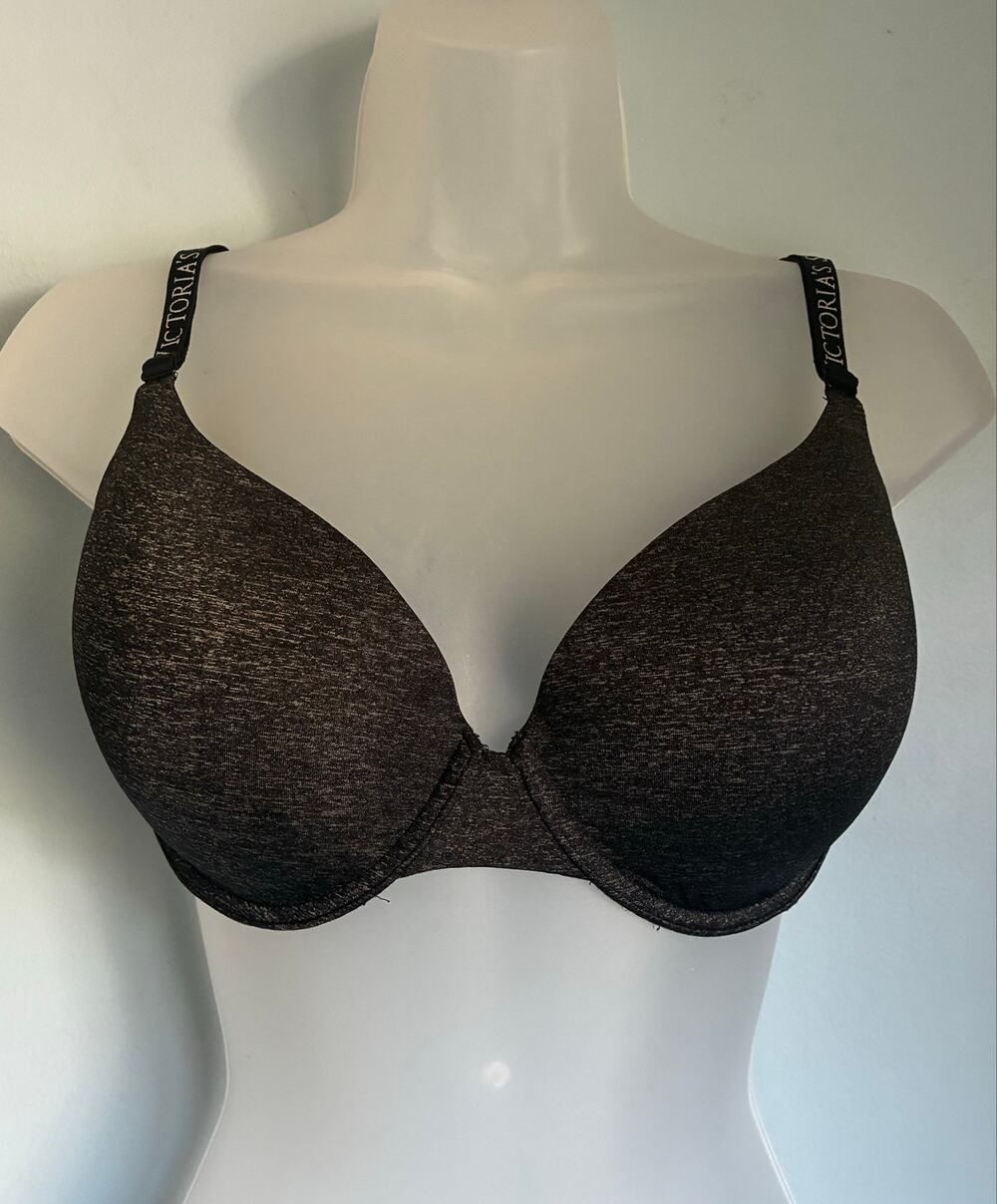 Victoria's Secret Bra Lined Demi Gray 34DD Casual Everyday Logo